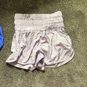 Free people “the way home” shorts. Light purple/gray